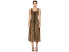 Fuzzi Long Tank Dress In Animal Print (cammello) Women's Dress