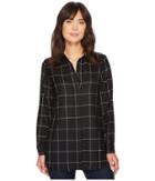 Pendleton Cassandra Plaid Shirt (black Windowpane Plaid) Women's Long Sleeve Button Up