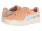 Puma Kids Suede Plaform Snk (big Kid) (dusty Coral/cerulean/puma Team Gold) Girl's Shoes