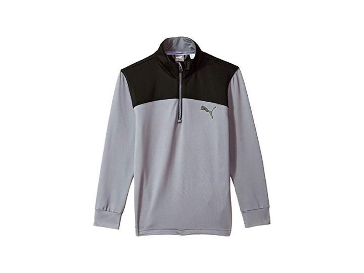 Puma Golf Kids Color Block 1/4 Zip Jr (big Kids) (quiet Shade) Boy's Clothing