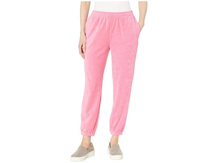 Juicy Couture Microterry Easy Jogger Pants (lotus Flower) Women's Casual Pants