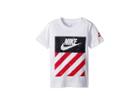 Nike Kids Hazard Reflective Cotton Tee (little Kids) (white/navy) Boy's T Shirt