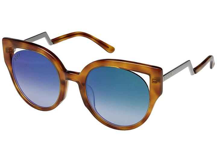 Diff Eyewear Penny (honey Tortoise/blue) Fashion Sunglasses