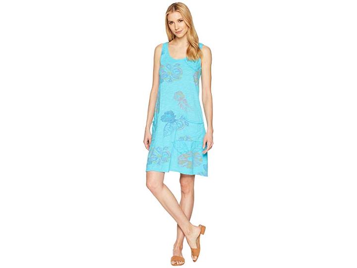 Fresh Produce Summer Floral Drape Dress (luna Turquoise) Women's Dress