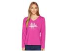 Life Is Good Double Adirondack Long Sleeve Crusher Vee (sassy Magenta) Women's T Shirt