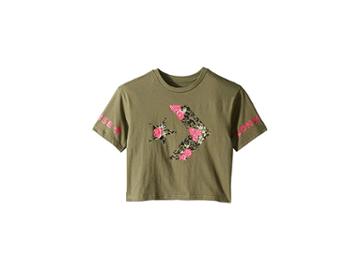 Converse Kids Print Fill Star Chevron Tee (big Kids) (field Surplus) Girl's Clothing