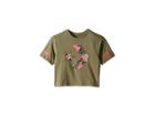 Converse Kids Print Fill Star Chevron Tee (big Kids) (field Surplus) Girl's Clothing
