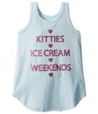 Chaser Kids Extra Soft Kitties Weekends Tank Top (little Kids/big Kids) (blue Sky) Girl's Sleeveless