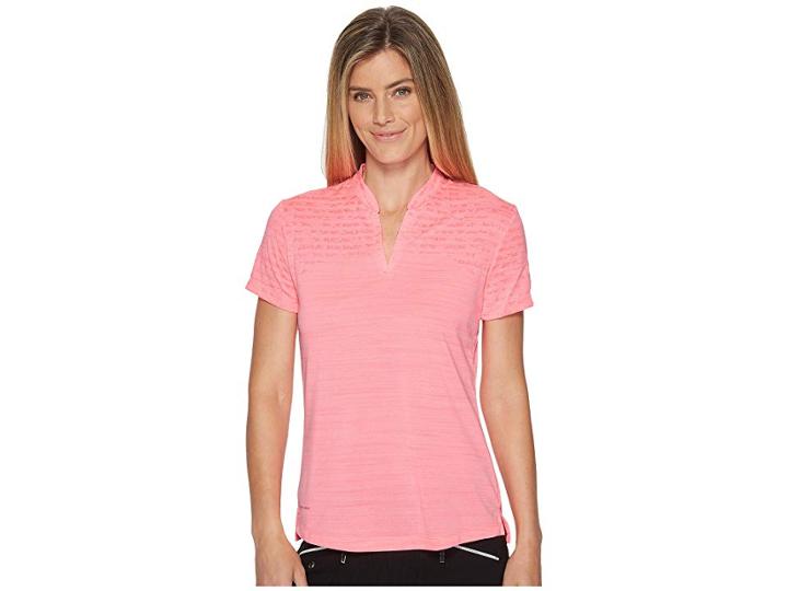 Nike Golf Zonal Cooling Polo Sphere Jacquard (sunset Pulse/black) Women's Clothing