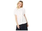 Eci Button Front Self Tie Top (white) Women's Clothing