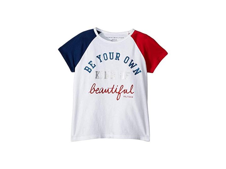 Tommy Hilfiger Kids Beautiful Tee (big Kids) (white) Girl's T Shirt