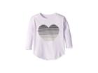Chaser Kids Super Soft Striped Heart Long Sleeve Tee (toddler/little Kids) (posy) Girl's T Shirt