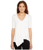 Karen Kane Pencil Sleeve Drape Tee (off-white) Women's T Shirt