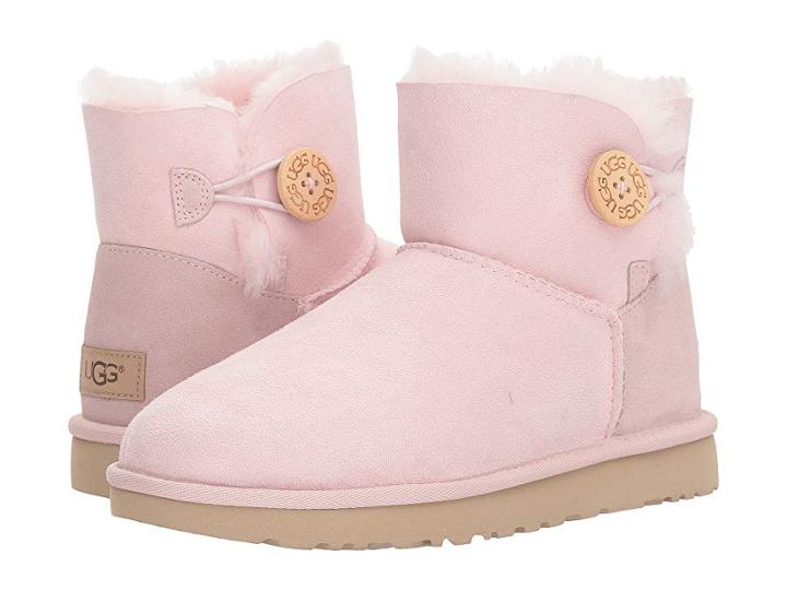 Ugg Mini Bailey Button Ii (seashell Pink) Women's Boots