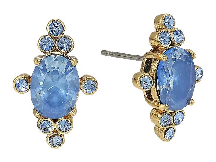 Kate Spade New York Rise And Shine Oval Studs (light Sapphire) Earring