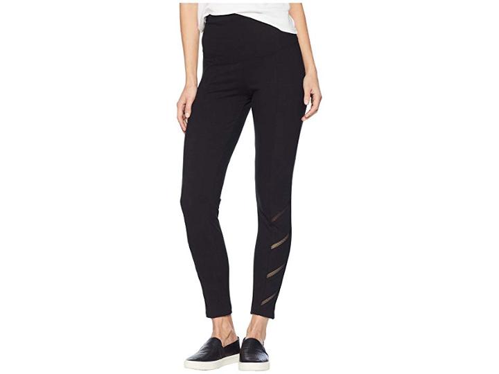 Yummie Signature Waistband Ankle Leggings W/ Mesh Trim (black) Women's Casual Pants