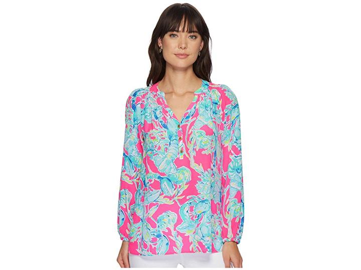 Lilly Pulitzer Elsa Top (raz Berry Lobsters In Love) Women's Blouse