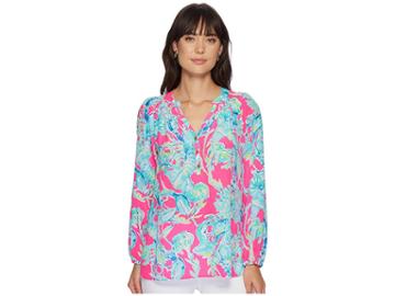 Lilly Pulitzer Elsa Top (raz Berry Lobsters In Love) Women's Blouse
