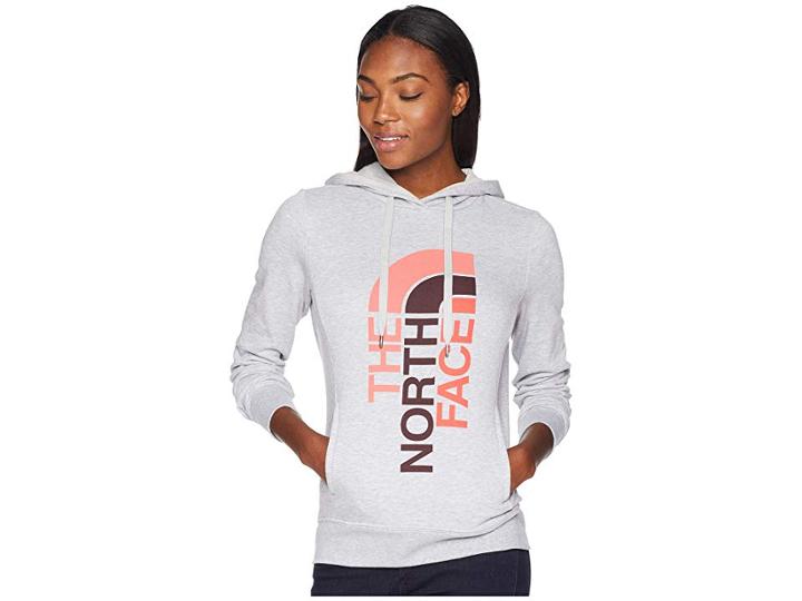 The North Face Trivert Pullover Hoodie (tnf Light Grey Heather/fig Multi) Women's Sweatshirt