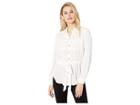 Eci Utility Button Front Waist Tie Top (white) Women's Clothing