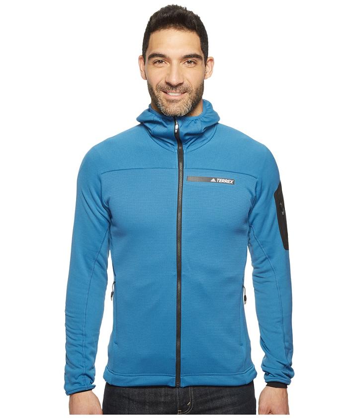 Adidas Outdoor Terrex Stockhorn Fleece Hooded Jacket (core Blue) Men's Coat