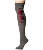Free People Embroidered Tall Sock (grey) Women's Thigh High Socks Shoes