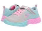 Skechers Kids Lite Runner (little Kid/big Kid) (grey/aqua) Girl's Shoes
