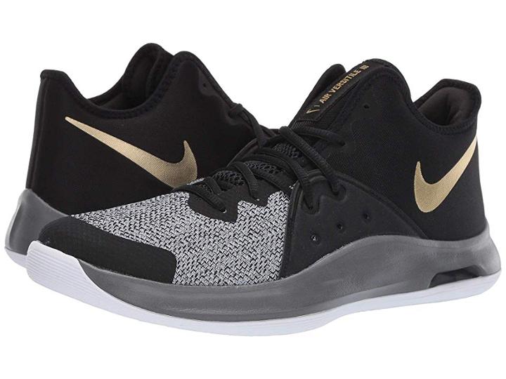 Nike Air Versitile Iii (black/metallic Gold/dark Grey/white) Men's Basketball Shoes