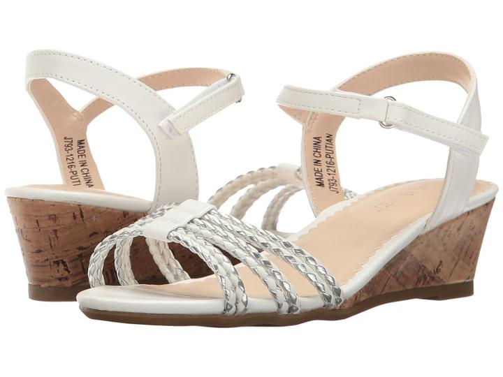 Nine West Kids Gabbey (little Kid/big Kid) (white/silver) Girl's Shoes