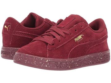 Puma Kids Suede Classic Tonal Speckle (little Kid) (pomegranate/pomegranate) Girl's Shoes