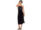 Juicy Couture Track Stretch Velour Satin Mix Dress (pitch Black) Women's Dress