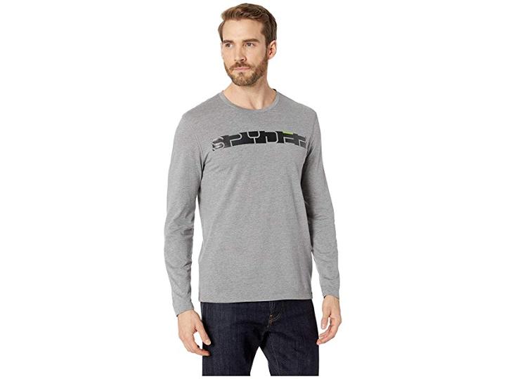 Spyder Limitless Long Sleeve Word Logo Top (alloy/black) Men's Long Sleeve Pullover