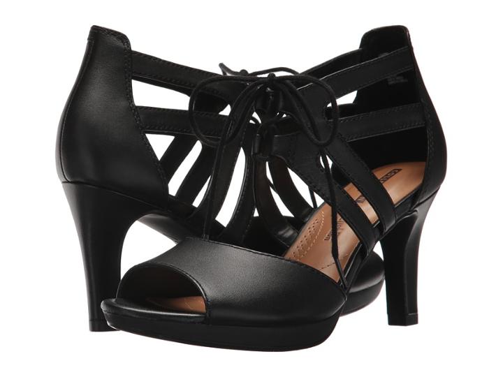 Clarks Adriel Elaina (black Leather) High Heels