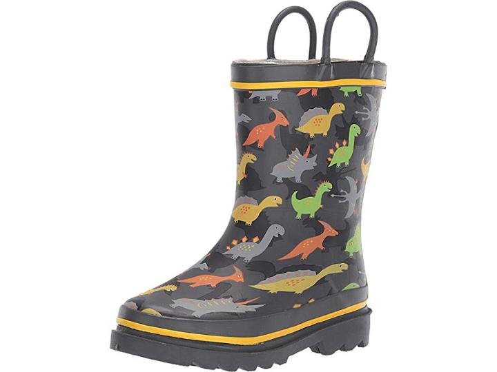 Western Chief Kids Dino Dash Rain Boot (toddler/little Kid) (charcoal) Boys Shoes