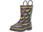 Western Chief Kids Dino Dash Rain Boot (toddler/little Kid) (charcoal) Boys Shoes