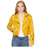Romeo & Juliet Couture Floral Embroidered Faux Leather Jacket (medallion) Women's Coat
