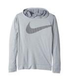 Nike Kids Breathe Training Pullover Hoodie (little Kids/big Kids) (pure Platinum/stealth) Boy's Sweatshirt