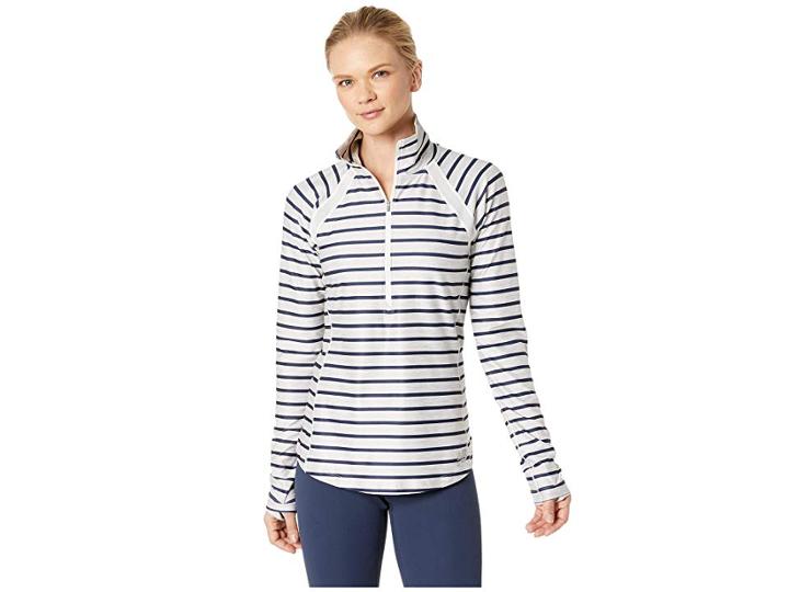 New Balance Novelty Anticipate 1/2 Zip (sea Salt Heather/pigment) Women's Sweatshirt