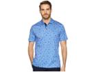 Bugatchi Digital School Of Fish Printed Polo (air Blue) Men's Clothing