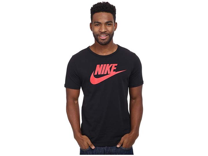 Nike Futura Icon Tee (black/university Red) Men's Short Sleeve Pullover