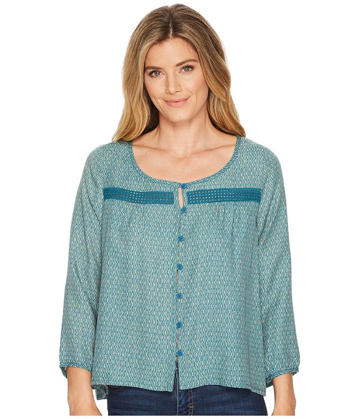 Toad&co Windsong Long Sleeve Shirt (deepwater Diamond Print) Women's Clothing