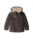 Urban Republic Kids Alexander Pu Suede Moto Jacket Sherpa Lined Fleece Hood (toddler) (charcoal) Boy's Coat