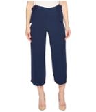 Cece Moss Crepe Straight Leg Pants W/ Bows (naval Navy) Women's Casual Pants