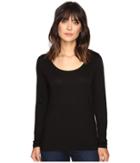 Lilla P Pima Modal Long Sleeve Scoop Neck (black) Women's Clothing