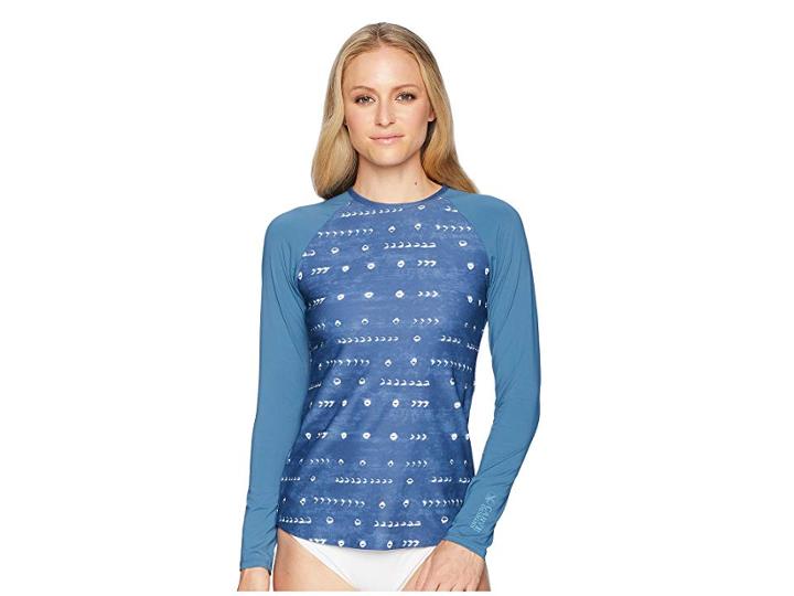 Carve Designs Sunset Rash Guard (shibori/indigo) Women's Swimwear