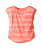 Nike Kids Stripe Heather Gradient Dri-fit Tee (toddler) (max Orange) Girl's T Shirt