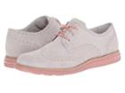 Cole Haan Lunargrand Wing Tip (carrara Suede/blush) Women's Lace Up Wing Tip Shoes