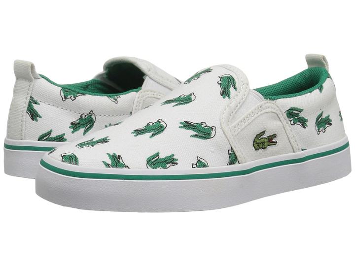 Lacoste Kids Gazon (little Kid) (white/green) Girl's Shoes