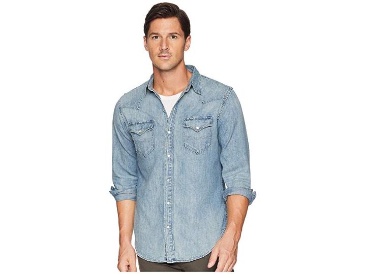 Polo Ralph Lauren Classic Fit Denim Western Sport Shirt (rl Western) Men's Clothing