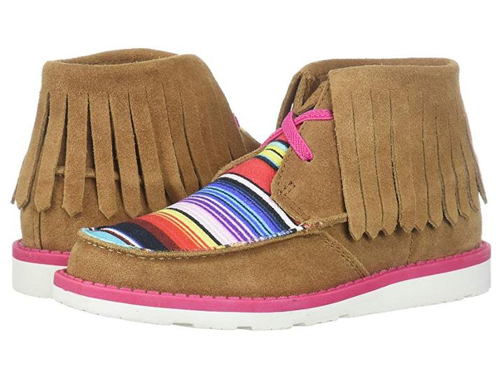 Ariat Kids Cruiser Fringe (toddler/little Kid/big Kid) (dark Peanut/pink Serape) Cowboy Boots